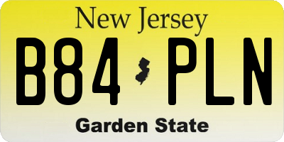 NJ license plate B84PLN
