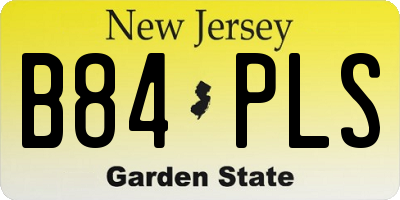 NJ license plate B84PLS