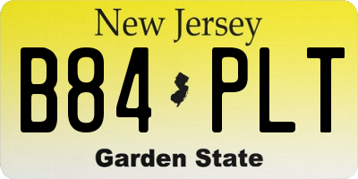 NJ license plate B84PLT
