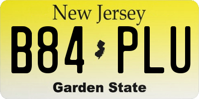 NJ license plate B84PLU