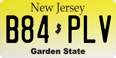 NJ license plate B84PLV