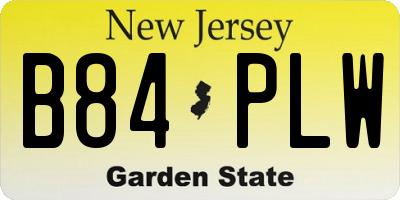 NJ license plate B84PLW