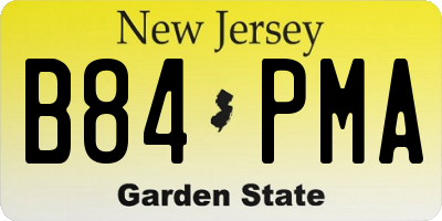 NJ license plate B84PMA