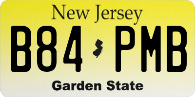 NJ license plate B84PMB