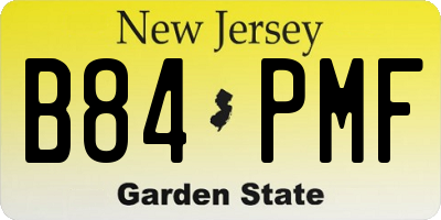 NJ license plate B84PMF