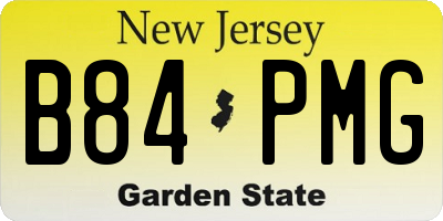 NJ license plate B84PMG