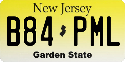 NJ license plate B84PML