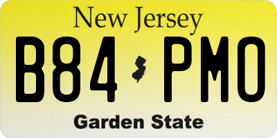 NJ license plate B84PMO
