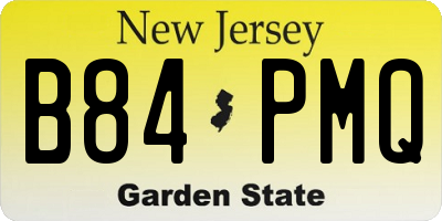 NJ license plate B84PMQ