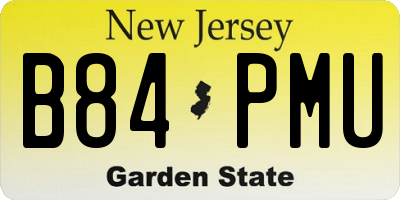 NJ license plate B84PMU