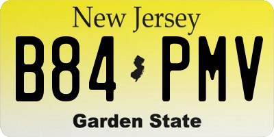 NJ license plate B84PMV