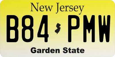 NJ license plate B84PMW