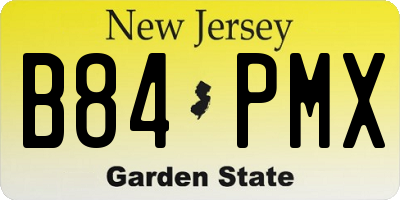NJ license plate B84PMX