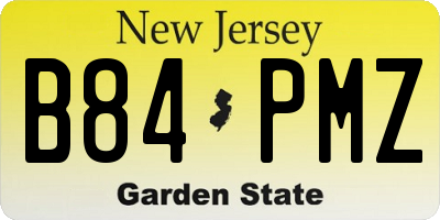 NJ license plate B84PMZ