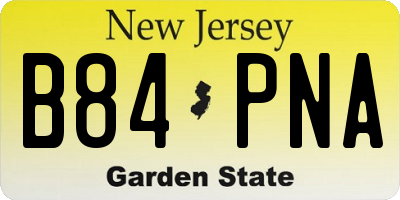 NJ license plate B84PNA