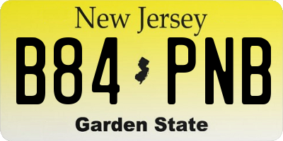 NJ license plate B84PNB