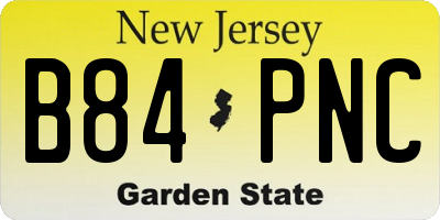 NJ license plate B84PNC