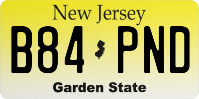NJ license plate B84PND