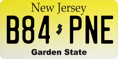 NJ license plate B84PNE
