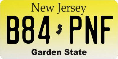 NJ license plate B84PNF
