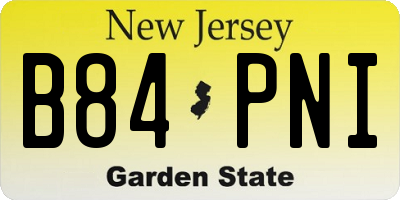 NJ license plate B84PNI