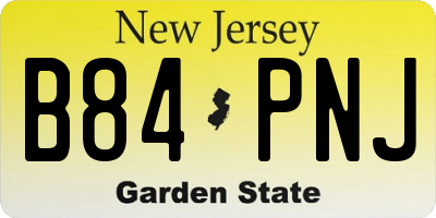 NJ license plate B84PNJ