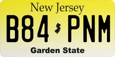 NJ license plate B84PNM