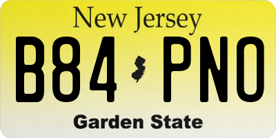 NJ license plate B84PNO