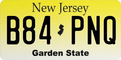 NJ license plate B84PNQ