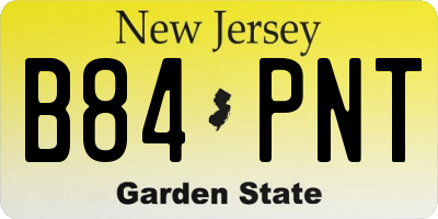 NJ license plate B84PNT
