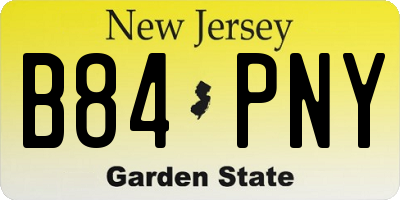 NJ license plate B84PNY