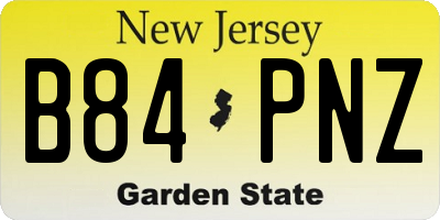 NJ license plate B84PNZ