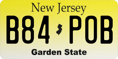 NJ license plate B84POB