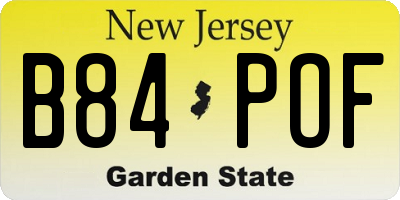 NJ license plate B84POF
