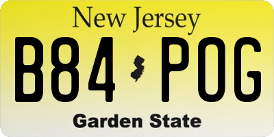 NJ license plate B84POG