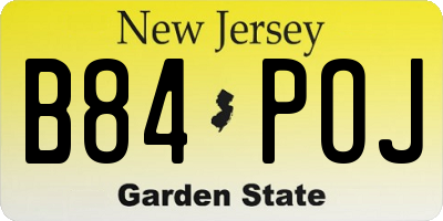 NJ license plate B84POJ