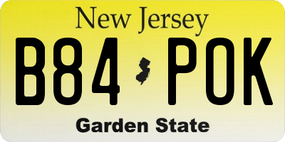 NJ license plate B84POK