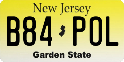 NJ license plate B84POL
