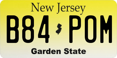 NJ license plate B84POM
