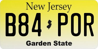 NJ license plate B84POR