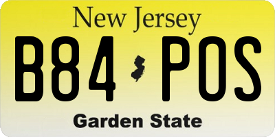 NJ license plate B84POS
