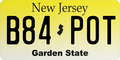 NJ license plate B84POT