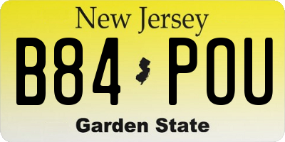 NJ license plate B84POU