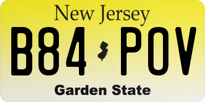 NJ license plate B84POV