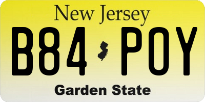 NJ license plate B84POY