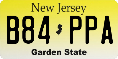 NJ license plate B84PPA
