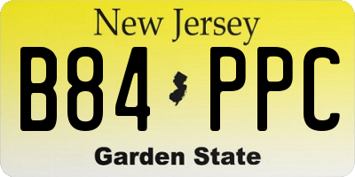 NJ license plate B84PPC