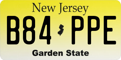 NJ license plate B84PPE
