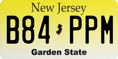 NJ license plate B84PPM