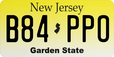 NJ license plate B84PPO